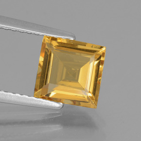 Berillo dorato naturale oro da 1,46 ct, quadrato, VS