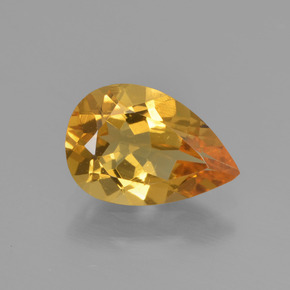 Berillo dorato naturale oro da 1,38 ct, taglio a pera, VVS-VS