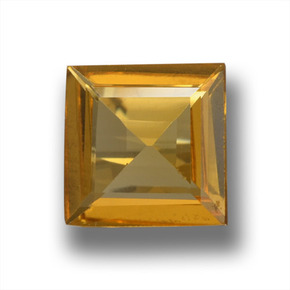 Berillo dorato naturale giallo da 1,17 ct, quadrato, VVS-VS