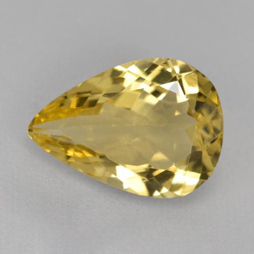 Berillo dorato Giallo dorato chiaro naturale da 3.71 ct, Forma a pera, VVS-VS