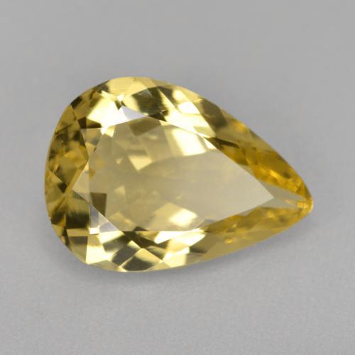 Berillo dorato Giallo dorato chiaro naturale da 3.71 ct, Forma a pera, VVS-VS