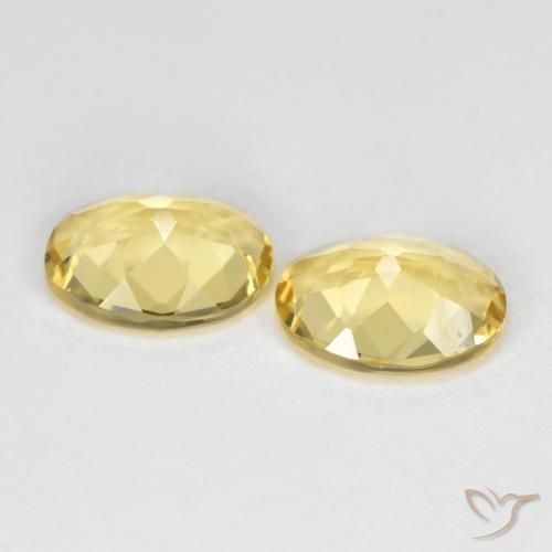 Gemme di Berillo dorato Giallo caldo naturale da 2.98 ct, Ovale, VVS-VS