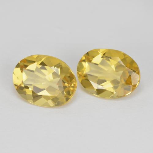 Berillo dorato naturale giallo da 3,51 ct, taglio ovale, VVS