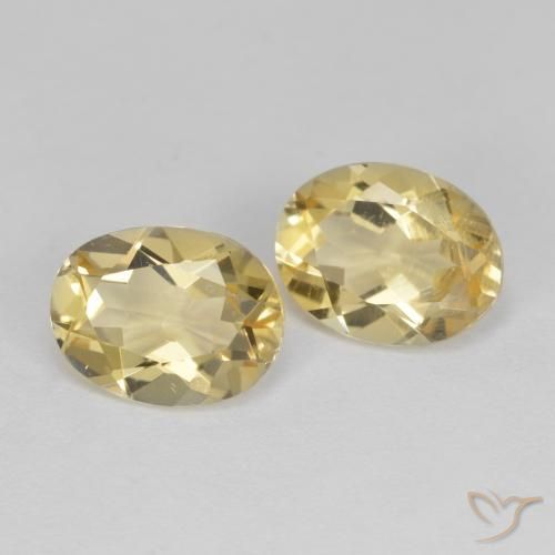 Gemme di Berillo dorato Giallo di Digione naturale da 3.38 ct, Ovale, VS