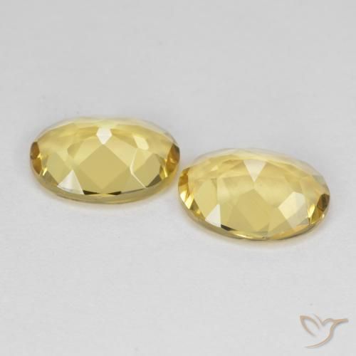 Gemme di Berillo dorato Giallo di Digione naturale da 3.12 ct, Ovale, VVS-VS