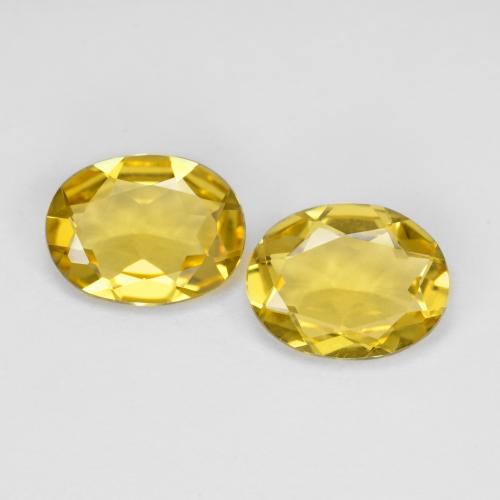 Berillo dorato naturale giallo intenso da 2,44 ct, taglio ovale, VS