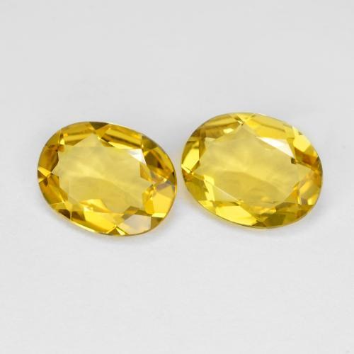 Berillo dorato naturale giallo intenso da 2,44 ct, taglio ovale, VS