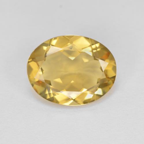 Berillo dorato naturale giallo da 2,79 ct, taglio ovale, VVS