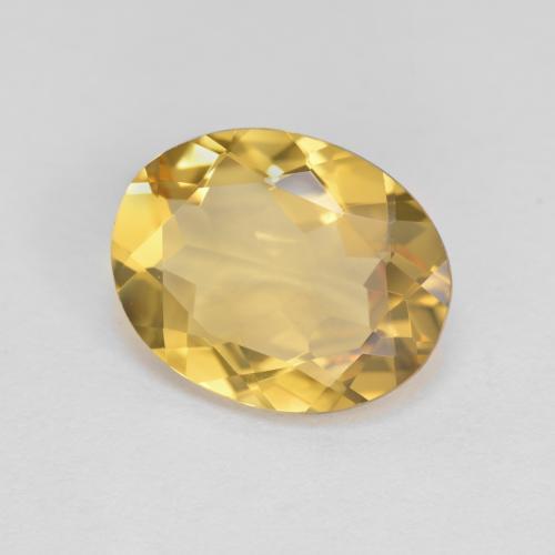 Berillo dorato naturale giallo da 2,79 ct, taglio ovale, VVS