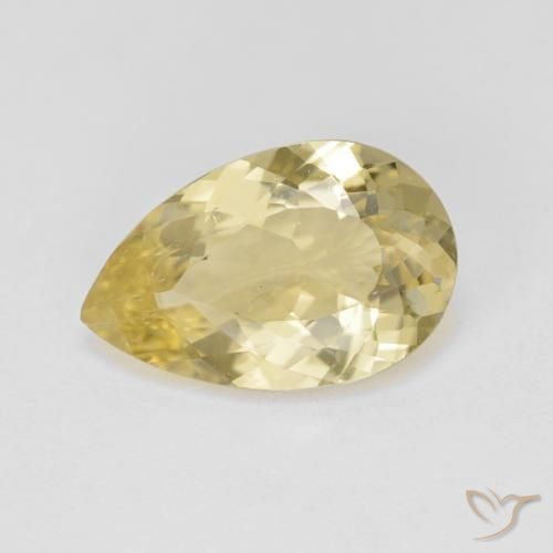 3.20ct Naturale Giallo dorato chiaro Berillo dorato, Forma a pera, VS-SI