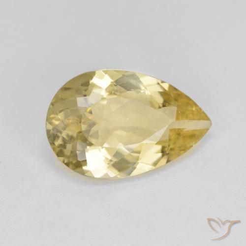 Berillo dorato Giallo dorato chiaro naturale da 3.20 ct, Forma a pera, VS-SI