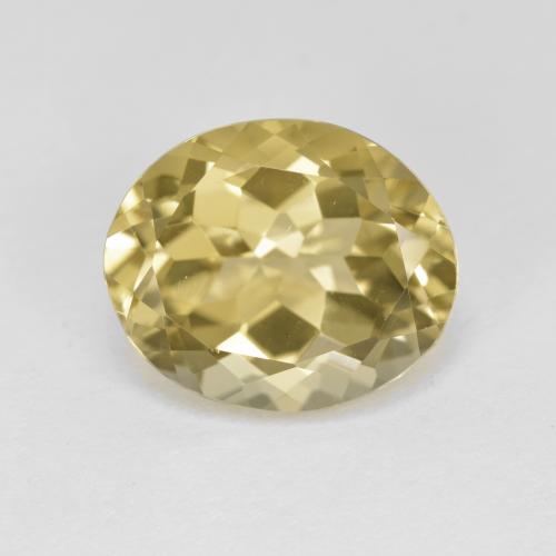 Berillo dorato Giallo dorato chiaro naturale da 4.90 ct, Taglio ovale, VVS