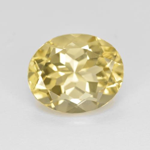 Berillo dorato naturale giallo da 5,20 ct, taglio ovale, VVS-VS