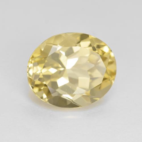 Berillo dorato naturale giallo da 5,20 ct, taglio ovale, VVS-VS