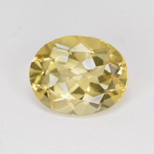 Berillo dorato naturale giallo da 4,30 ct, taglio ovale, VVS