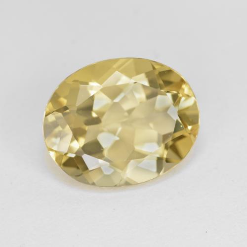 Berillo dorato naturale giallo da 4,30 ct, taglio ovale, VVS