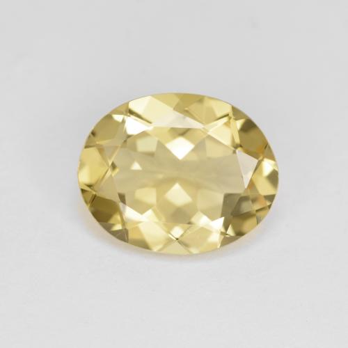 Berillo dorato naturale giallo da 3,12 ct, taglio ovale, VVS