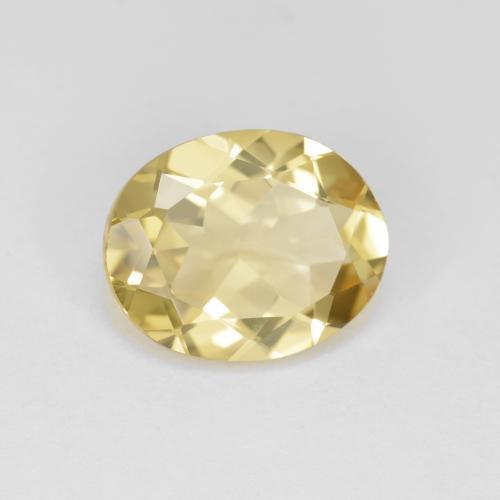 Berillo dorato naturale giallo da 3,12 ct, taglio ovale, VVS