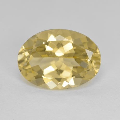 Berillo dorato Giallo medio naturale da 5.16 ct, Taglio ovale, VVS