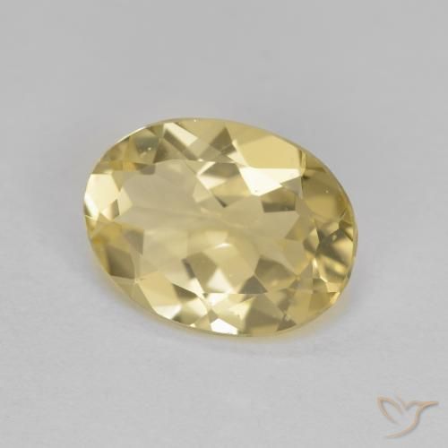 Berillo dorato Giallo di Digione naturale da 1.73 ct, Ovale, VVS-VS
