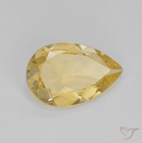 Berillo dorato naturale giallo da 3,39 ct, taglio a pera, VS