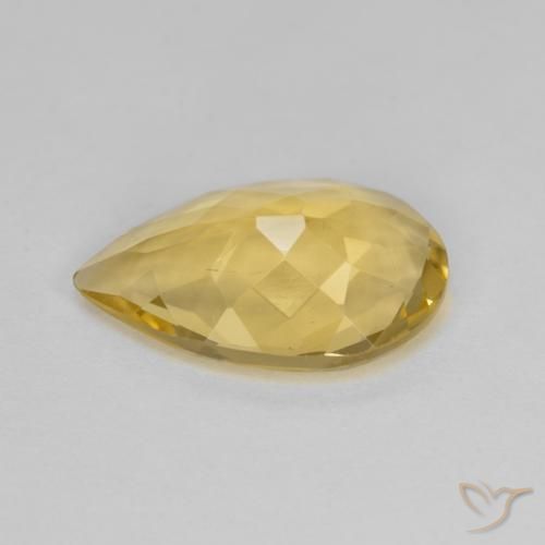 Berillo dorato naturale giallo da 3,39 ct, taglio a pera, VS