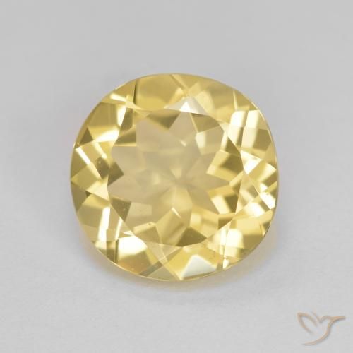Berillo dorato Giallo caldo naturale da 3.11 ct, Taglio rotondo, VVS-VS