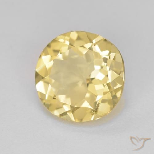 Berillo dorato Giallo caldo naturale da 3.11 ct, Taglio rotondo, VVS-VS