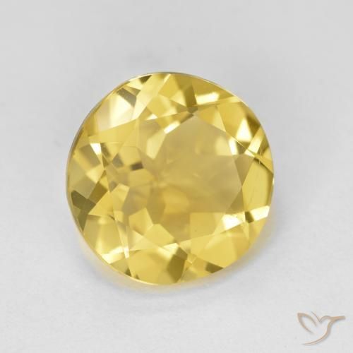 Berillo dorato naturale giallo da 3,10 ct, taglio rotondo, VVS-VS