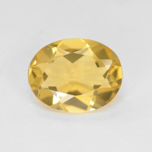 Berillo dorato naturale giallo da 1,72 ct, taglio ovale, VVS-VS