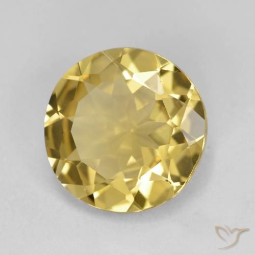 Berillo dorato Giallo di Digione naturale da 2.97 ct, Rotondo, VVS