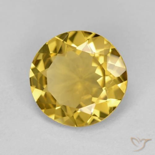 Berillo dorato Giallo miele naturale da 2.69 ct, Taglio rotondo, VVS