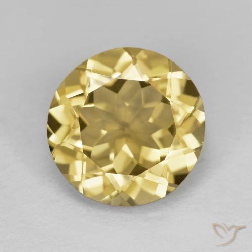 Berillo dorato naturale giallo da 3,14 ct, taglio rotondo, VVS