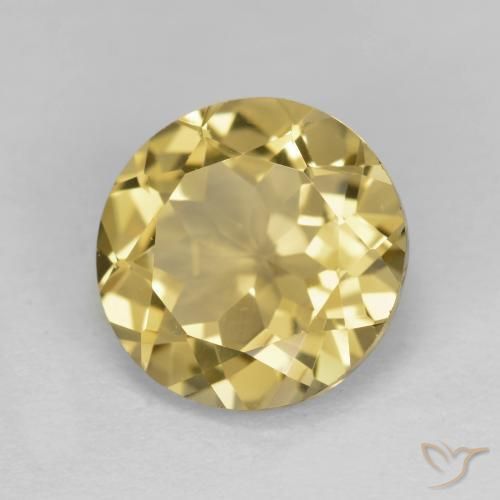 Berillo dorato naturale giallo da 3,14 ct, taglio rotondo, VVS
