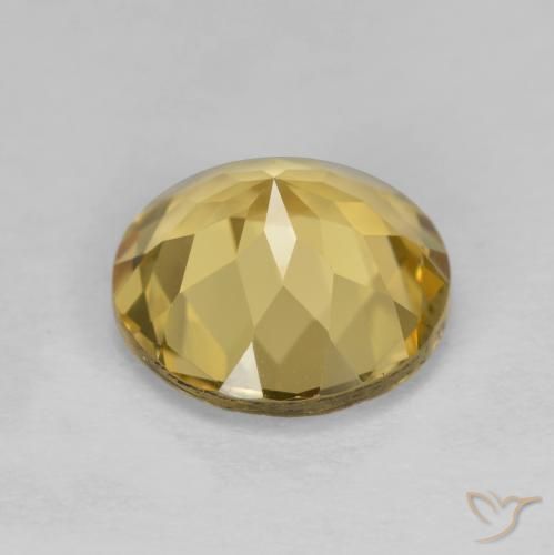 Berillo dorato naturale giallo da 3,14 ct, taglio rotondo, VVS