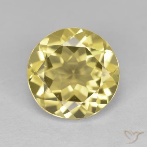 Berillo dorato naturale giallo da 3,26 ct, taglio rotondo, VVS-VS
