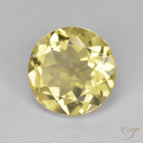 Berillo dorato naturale giallo da 3,26 ct, taglio rotondo, VVS-VS