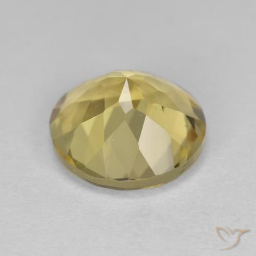 Berillo dorato naturale giallo da 3,26 ct, taglio rotondo, VVS-VS