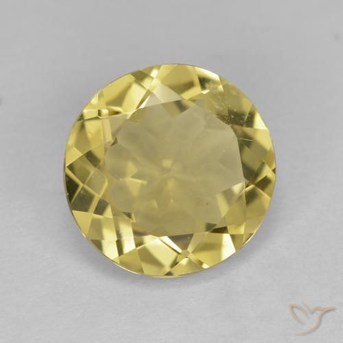 Berillo dorato Giallo brunastro naturale da 2.90 ct, Rotondo, VS