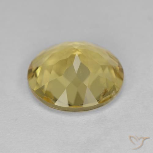 Berillo dorato Giallo brunastro naturale da 2.90 ct, Rotondo, VS