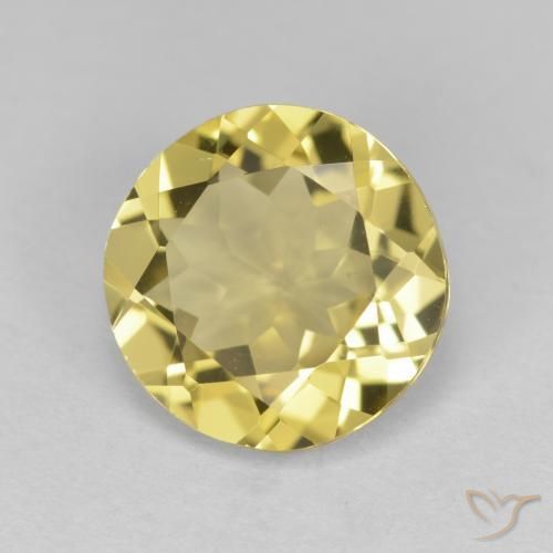 Berillo dorato Giallo medio naturale da 2.98 ct, Rotondo, VVS-VS