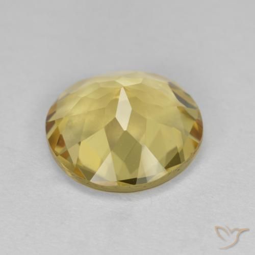 Berillo dorato Giallo medio naturale da 2.98 ct, Rotondo, VVS-VS