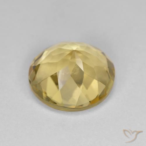 Berillo dorato naturale giallo da 3,54 ct, taglio rotondo, VS