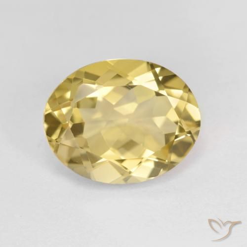 3.49ct Naturale Giallo chiaro Berillo dorato, Ovale, VVS-VS