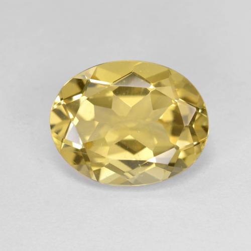 Berillo dorato naturale giallo da 3,27 ct, taglio ovale, VVS-VS