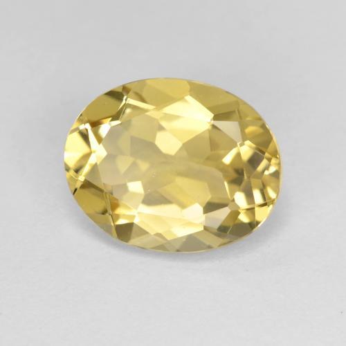 Berillo dorato naturale giallo da 3,27 ct, taglio ovale, VVS-VS