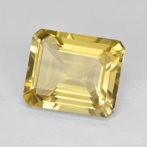 Berillo dorato naturale giallo da 5,42 ct, taglio smeraldo, SI