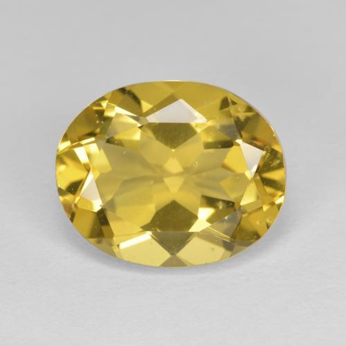 Berillo dorato Giallo intenso naturale da 4.35 ct, Taglio ovale, VS