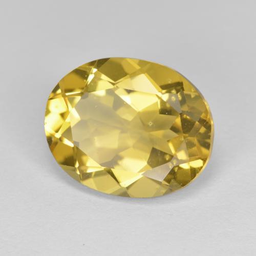 Berillo dorato Giallo intenso naturale da 4.35 ct, Taglio ovale, VS