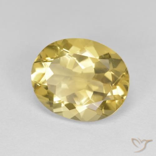 Berillo dorato naturale giallo da 3,47 ct, taglio ovale, VVS-VS